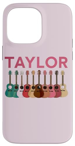 Taylor Personalized Name I Love Taylor Guitar Pink Case for iPhone 14 Pro Max