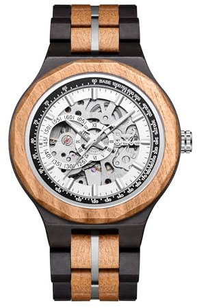 VICVS Men ist eine automatische mechanische Holzuhr für den sportlichen Alltag, eine kombinierte Geschenkidee aus Holz, rotem Sandelholz und Edelstahl