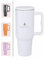 TechDoc 40 oz Insulated Tumbler with Handle & Straw | Stainless Steel Water Bottle | Vacuum Travel Mug | Iced Coffee Cup | Hot & Cold Drinks | Gift for Him & Her | White | 1180ml