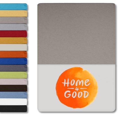 home4good Spannbettlaken 200x220cm – Jersey-Spannbetttuch aus 100 % Baumwolle – Oeko-TEX 100 Zertifiziert – bügelfrei, elastisch & atmungsaktiv – für 15–25 cm Matratzenhöhe - Taupe