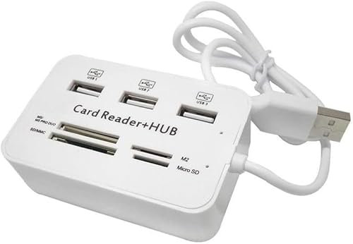 3 puertos USB HUB 2.0 Splitter Combo Lector de tarjetas 7 en 1 Portable Support TF SD M2 SDHC Card Read Write