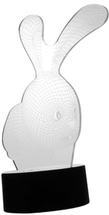 ORFOFE Nachtlicht Aus Acrylglas Acrylplattenlampe Hasen-dekor Kaninchen Anzünden Desktop-kaninchen-dekor Kaninchen Nachtlichter 3d-nachttischlampe Tischlampe Für Den Schreibtisch Black