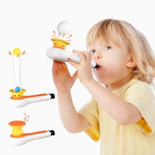 TOP BRIGHT 3 in 1 Kugel Blasen Motorik Spielzeugfür Kinder, Montessori Kugel Blasen Spielzeug mit Musik, Motorikspielzeug für 3 4 5 Jahre Jungen Mädchen Geschenk