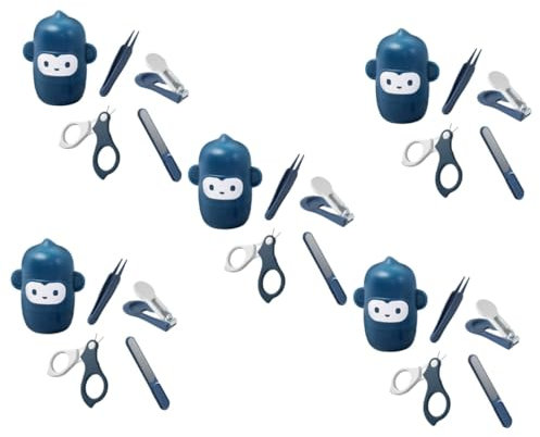 TOYANDONA 5 Juegos juego de cortauñas tijeras para niños pequeños traje de niño clíper nail clippers kit cortauñas bebe lima de uñas infantil kit de cortauñas para bebés tipe Blue