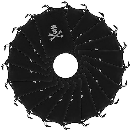 Amosfun 20 Stücke Piraten Beutel Halloween Candy Tasche Kordelzug Lagerung Tasche Für Cookies Dekorationen Stil