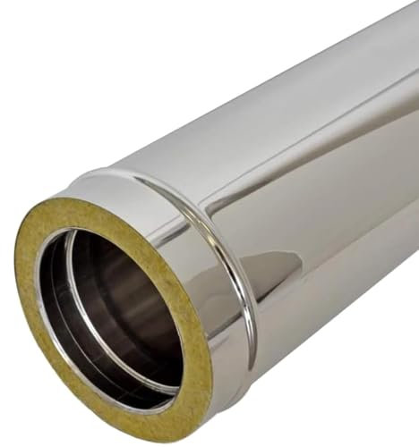 ALLINOX Tubo Coibentato L250 mm Doppia Parete Acciaio INOX Modulo Per Canne Fumarie Con Isolamento Termico (DN 130/180)