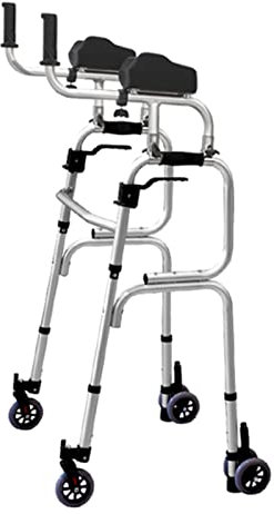 Mobilitätsgehgestell mit 4 Rädern, Gehgestell, zusammenklappbarer Standardgehhilfe mit Rädern und abnehmbarem Armlehnenpolster, höhenverstellbare Gehhilfe