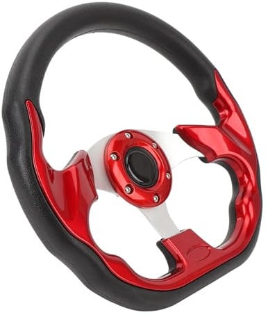 Volante Sportivo Stile Corsa 13 Pollici con Presa Migliorata, Materiale PU, Maneggevolezza, Installazione Facile, Adatto per la Maggior Parte dei Veicoli e Auto Corsa,