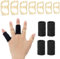 Gjinxi 6 Teilige Fingerschiene mit 4 Fingerhülsen Ovale Triggerfingerschiene für Trigger Hammer Arthritis Straffung Fingerschienenstütze für Daumen Mittelfinger(Größe 5-10,Schwarz+Hautfarben)