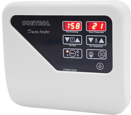 Saunasteuerung,220V-240V Externe Saunasteuergerät, 3-9kw Saunaofen Steuergerät, Saunaofen Digital Controller, Auslaufschutz und Speicherfunktion für Geeignet private Saunen, Spas, Fitnesszentren
