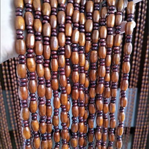 Holz Perlenvorhang,Handarbeit Natur Türvorhang,Insektenschutz,Dekorative Sichtschutz für Türen Fenster,Raumteiler Dekorationen,für Schlafzimmer,Schlafzimmer,Wohnzimmer (50 strands 100cm x 220cm)