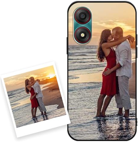 Coiwxmoi Cover Personalizzate per ZTE Blade A34 6,6'', Personalizzata con Foto Immagine Disegni Personalizzabile Custodia, Personalizzato Personalizzabili Custodie Case per ZTE Blade A34, Nero