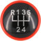 Recambo Schaltknauf Kappe Emblem Abdeckung 5 Gang passend für VW Polo, Typ 6N, 1994-2001, Plug & Play, schwarz - rot