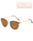 Cleoxyge Polarisierte Sonnenbrille Damen Herren,Vintage Elegant Metallrahmen UV400-Schutz Outdoor Für Fahren Reisebrille Mode Sonnenbrille (Braun Lens & Leopard Rahmen)