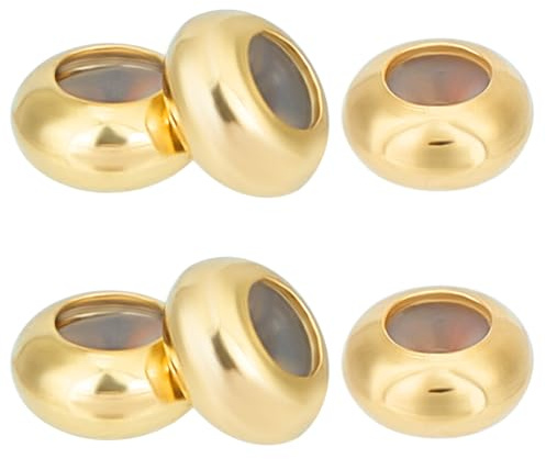 Beebeecraft 1 Box 40 runde Abstandsperlen 24 Karat Vergoldetes Messing 5mm Stopperperlen Schiebeperlen Aus Metall Mit Gummi Innen Für Bettelarmbänder
