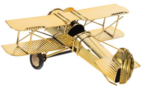 OUNONA Vintage Flugzeugmodell Aus Metall Robustes Doppeldecker Modell Authentische Retro-Dekoration Für Wohn Arbeitszimmer Vielseitiges Nostalgisches Deko-objekt Für Sammler Und Liebhaber