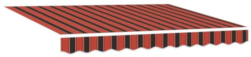 vidaXL Markisenersatzstoff Orange und Braun 280 x 195 cm Polyester