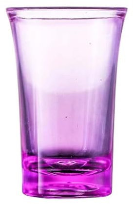 Lot de 10 verres à liqueur incassables en plastique transparent pour vodka (violet)