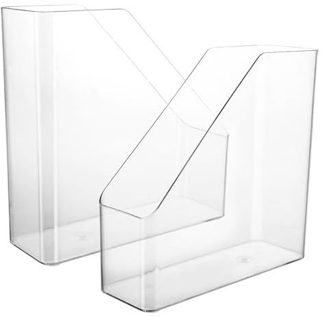 STARVAST 3 STÜCK Stehsammler, eleganter, moderner High-End Stehsammler für Hefte, Zeitschriften und Mappen bis Format DIN A4/C4, transparent-glasklar