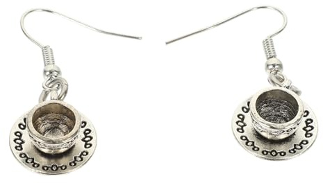 Baluue Vintage Teacup Cake Earrings Alloy Dangling Ear Pendant Charm for Women Teacup Ear Charm Jewelry for Vintage Tea Party Occasions
