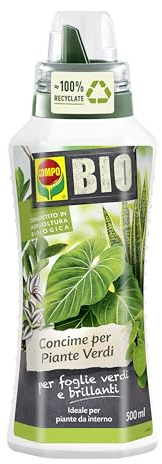 COMPO BIO Concime Liquido Per Piante Verdi, Per Foglie Più Verdi, 500ml | Nutre la struttura vegetale in modo naturale garantendo un rigoglio costante. Consentito in agricoltura biologica