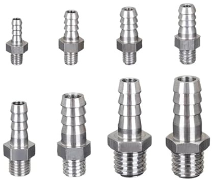 ZGPOSQKZSC 1pc M3 Metrischen Männlichen Zu 3mm Schlauch Nippel 304 Edelstahl Rohr Fitting Luft Wasser Gas