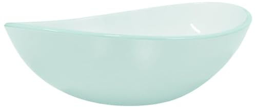 Vasque à Poser, Lavabo à Poser en Verre Lave Main Salle de Bain Verre trempé 54,5x35x15,5 cm Dépoli