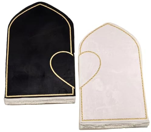 AwnsIMfreien Gebetsteppich, 1 Paar Gebetsteppich, 109, 2 x 71, 1 cm, Herzmuster, muslimischer Teppich mit Quaste, tragbar, rutschfest, maschinenwaschbar, islamisches Beten, muslimisch