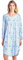 Casual Nights Damen Nachthemd Rundhals Langarm Spitze Floral - Blau - XX-Large