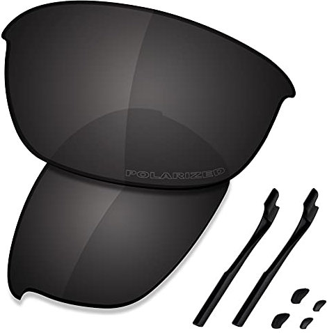 Saucer Premium-Ersatzgläser und Gummi-Kits für Oakley Half Jacket 2.0 OO9144 Sonnenbrillen High Defense - Carbon Black Polarisiert
