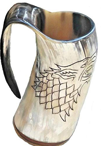 alfiya nautical store Game Of Thrones Stark Wolf Viking Drinking Horn Mug Cup Beer Wine Mead A