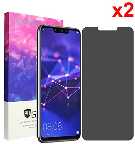 LvBu Blickschutzfolie für Huawei Mate 20 Lite - Privacy Displayschutz mit 9H Härte - Anti-Spy Sichtschutzfolie mit Sichtschutz Filter - Blasenfrei (2 stück)
