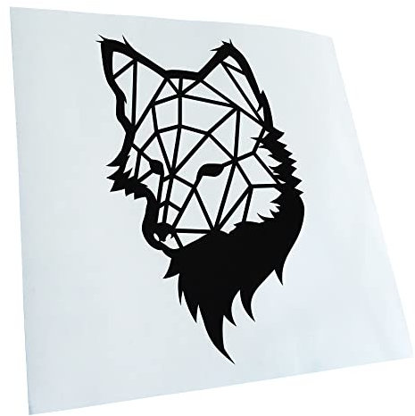 Kiwistar - Autoaufkleber - Polygon Fuchs Figur Tier Art - schwarz - 16x10cm - Heckscheibe Auto Aufkleber wetterfest für Kfz LKW Mofa Truck - Sticker außen selbstklebend Tuning Zubehör für Fenster