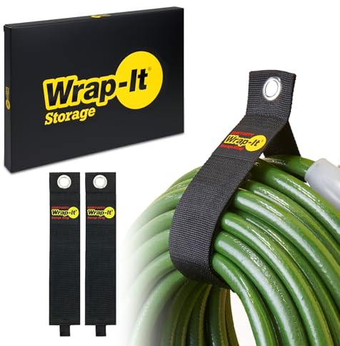 Cinghie Wrap-It Storage resistenti, 71,1 cm (confezione da 2) – Gancio e anello per tubo da giardino, organizer per cavi di traino, materiali da costruzione, organizzazione camper e garage