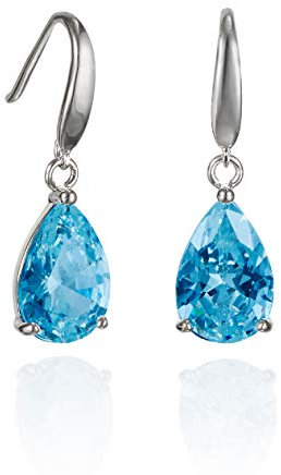 Namana Orecchini Goccia Azzurri per Donna e Ragazza, Pendenti Argento Con Pietre Azzurre in Taglio a Pera, Celesti