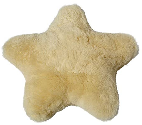 Hollert Lammfellkissen Stern GELB 45 x 45 cm Merino Dekokissen Zierkissen