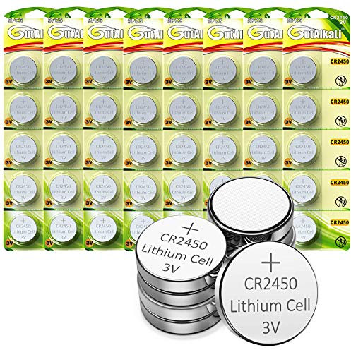 GutAlkaLi CR2450 Lithium Button Cell Batteries, Pack of 40 3V Lithium Button Cell Electric CR 2450