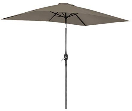 Green Bay 2x3m Garden Parasol Umbrella Patio Outdoor Sun Shade Aluminium Crank Tilt Mechanism Brown