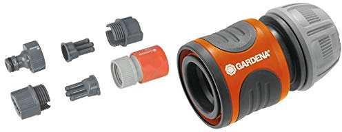 Gardena Schlauch-Regner-Anschlussset: Anschluss-Armaturen für Schlauch-Regneranfang und -Ende, Original Systemteile & Schlauchverbinder 13 mm (1/2) und 15 mm (5/8): Steckverbinder