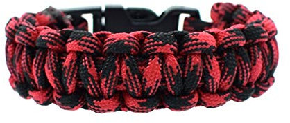 BDM Paracord-Armband, Überlebensarmband, Männer und Frauen Paracord geflochtenes Seil Überlebensfarben, rot, militärgrün und blauer Fallschirm. MODELL WÄHLEN