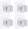 Mop and Broom Holder Wall Mount, Zecval Broom Gripper Holds Self Adhesive No Drilling, Broom and Dustpan Hanger for for Home Garden Garage and Storage, 4 Packs