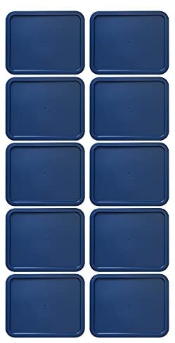 Replacement Lids for Pyrex 3-Cup Glass Food Storage Container Bowls, (7.75 x 5.75-Inch) Plastic Rectangle Lids Covers fits Pyrex 7210-PC, Airtight & Leakproof (10-Pack, Blue)