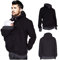DXMFCC 2 in 1 Multifunktions Känguru Kapuzen Dad Herren Pullover Herren Fleece Sweatshirt Hoodie Jacke mit Babytrage Tasche Papa und Babytrage Mantel Herbst(black,L)