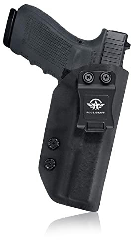 Gun Holster, G21 Holsters IWB Kydex Holster Custom Fit: G21 G20 (Gen 3 4 5) - Innen Bund verdeckt tragen - ADJ. Cant Retention - Mag-Button abdecken - Holster Tasche (Black, Right)