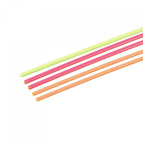 sourcing map Fibra Óptica Varillas PMMA 1mm x 20cm para Vista Filamento Rojo, Verde, Naranja 1 Juego Paquete de 5