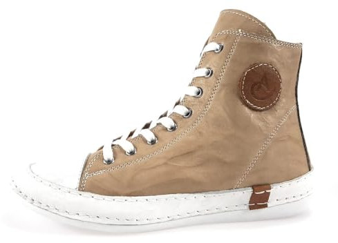 Andrea Conti Damen High Top Sneaker, Silbergrau, 36 EU