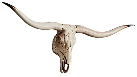 Baoblaze Resin Long Horned Decor Halloween Decoration Wall Mount Wall Hanging Decor 3D Sheep Head Wall Sculpture for Bedroom Wall, A 77.5x32x12cm