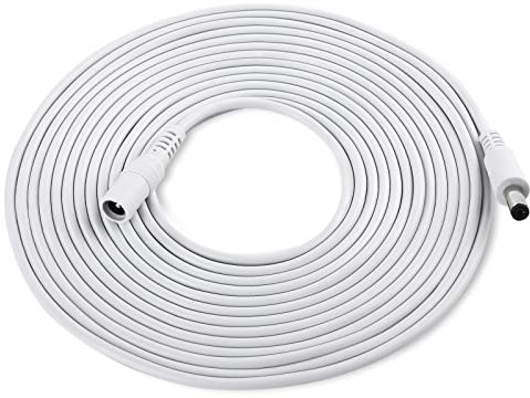 12V DC Extension Cable 4.5M, 2.1mm x 5.5mm Universal DC/AC Extension Cable for Hue 12V Power Supply Adapter, CCTV Security Camera,Led Strip Light,DVRs,Routers,DC Power Extension Cable, White,1-Pack
