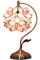 Bieye Lampe de table en vitrail style Tiffany avec pétales de fleurs et base en laiton pour la décoration intérieure (Rose, Lys rose de 8 pouces)