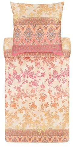 Bassetti AGRIGENTO Bettwäsche + 1 Kissenhülle aus 100% Baumwollsatin in der Farbe Rosa P1, Maße: 155x220 + 1 K 80x80 cm - 9321855